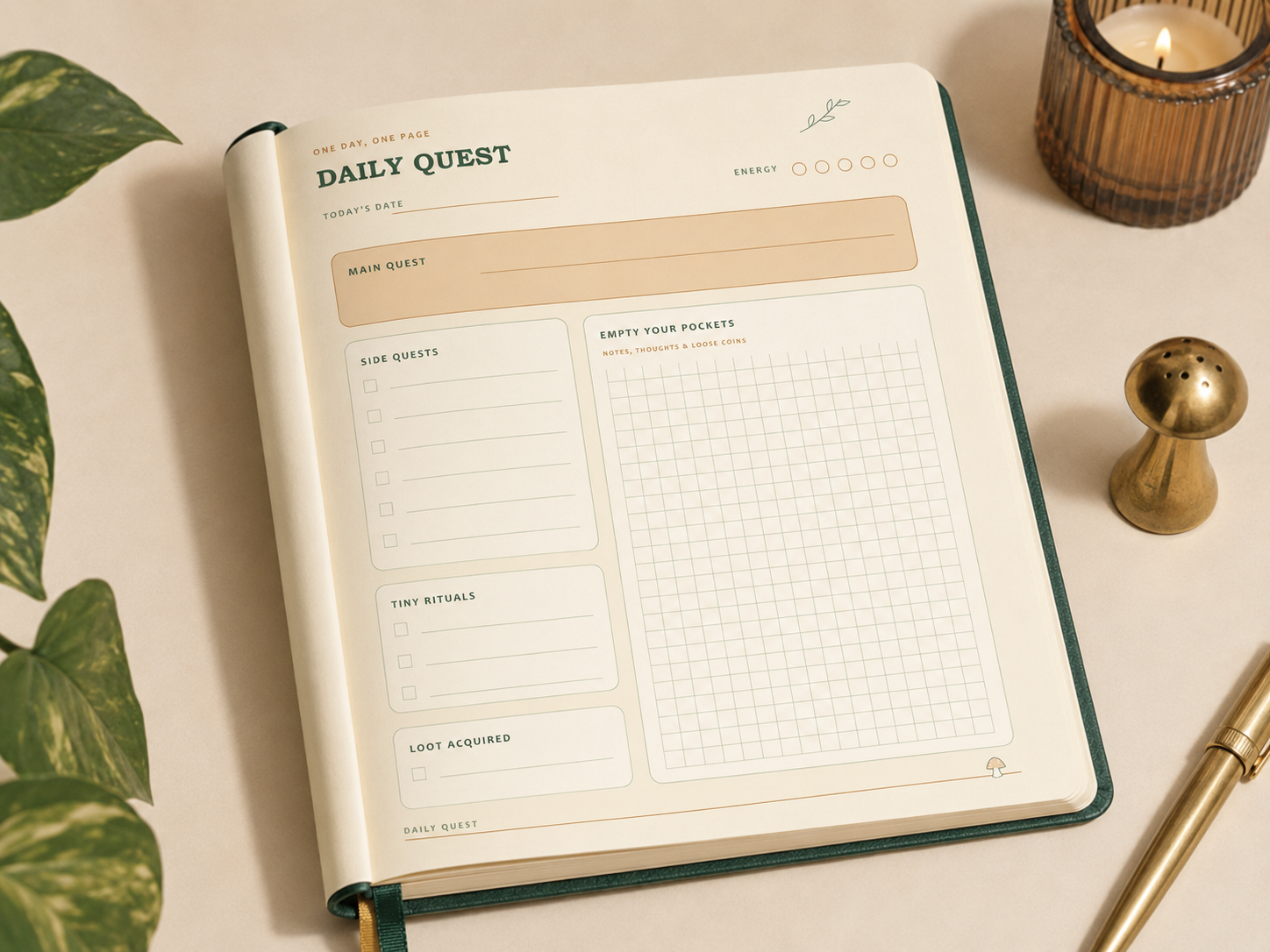 Daily Quest Page concept preview for The Daily Quest Log