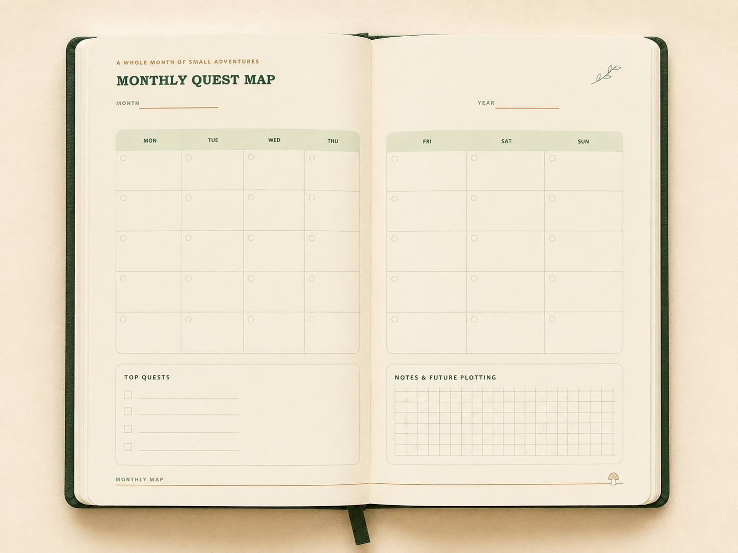 Monthly Quest Map concept preview for The Daily Quest Log