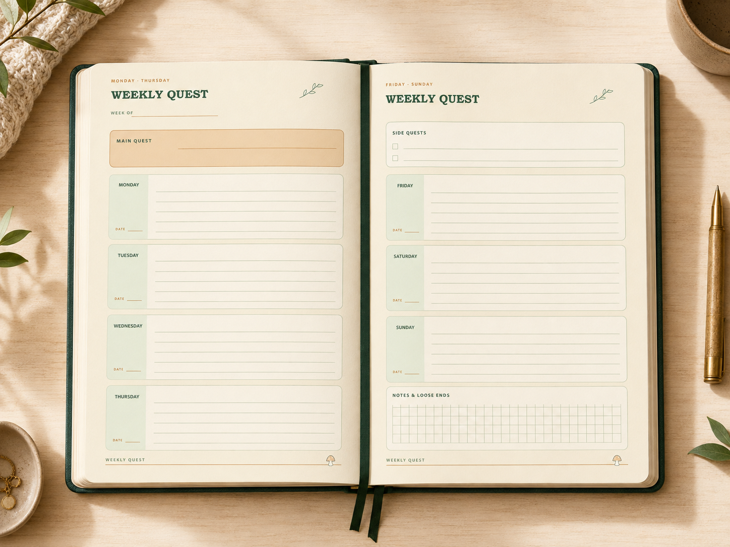 Weekly Quest Planning concept preview for The Daily Quest Log